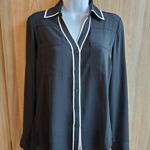 Black Express Portofino Shirt with White Details Size Small